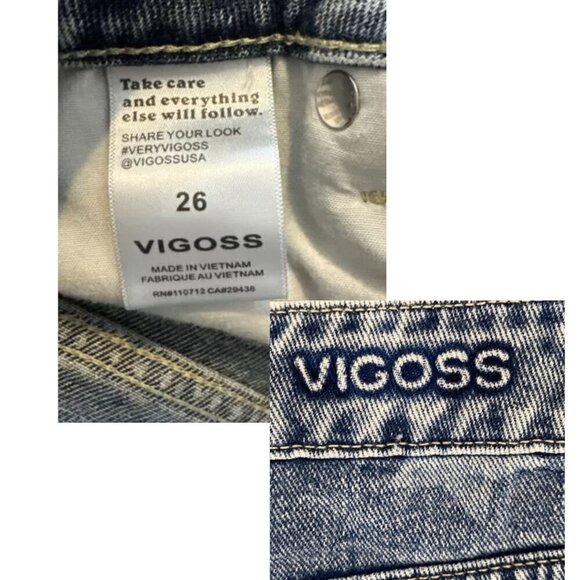 NWT Vigoss® Stars ACE 3" High Rise Denim Shorts | Size 26 - Picture 11 of 15